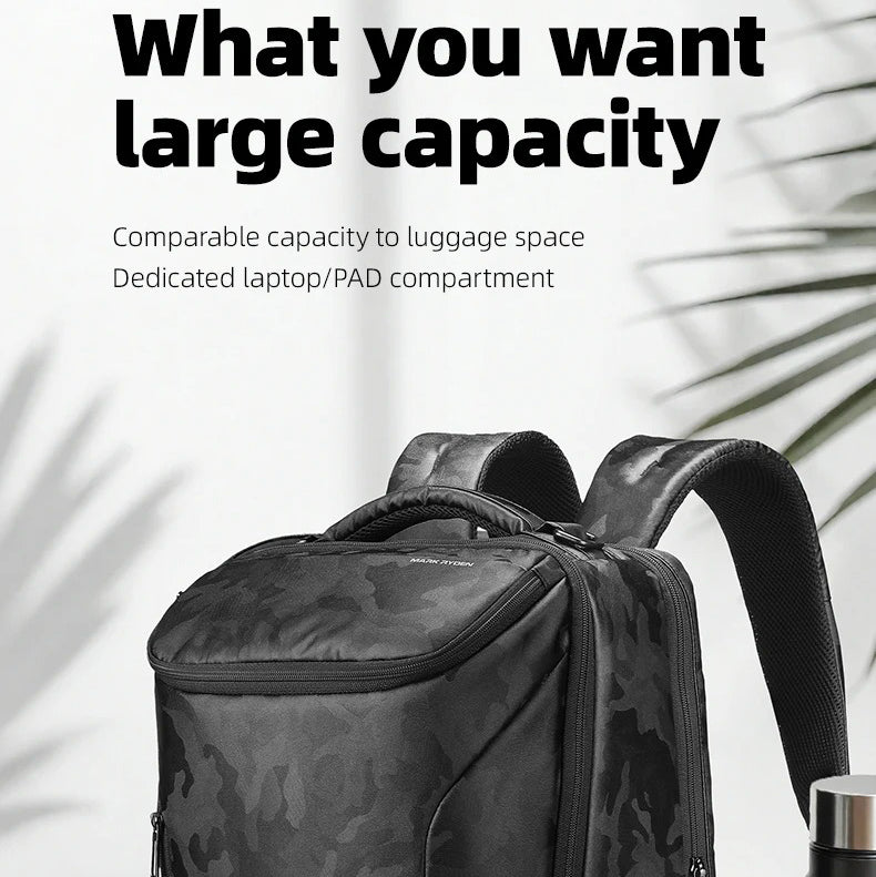 Luxury Business Laptop Backpack 17.3 Inch, Spacious Travel & Commuter Backpack with Dedicated Laptop Compartment, PU Leather Professional Work Bag