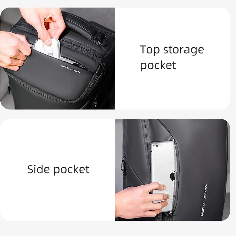 Luxury Business Laptop Backpack 17.3 Inch, Spacious Travel & Commuter Backpack with Dedicated Laptop Compartment, PU Leather Professional Work Bag