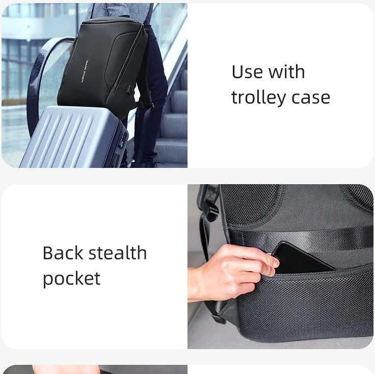 Luxury Business Laptop Backpack 17.3 Inch, Spacious Travel & Commuter Backpack with Dedicated Laptop Compartment, PU Leather Professional Work Bag