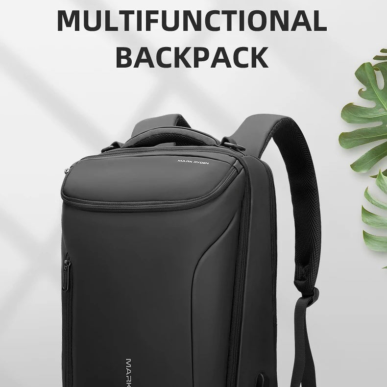 Luxury Business Laptop Backpack 17.3 Inch, Spacious Travel & Commuter Backpack with Dedicated Laptop Compartment, PU Leather Professional Work Bag