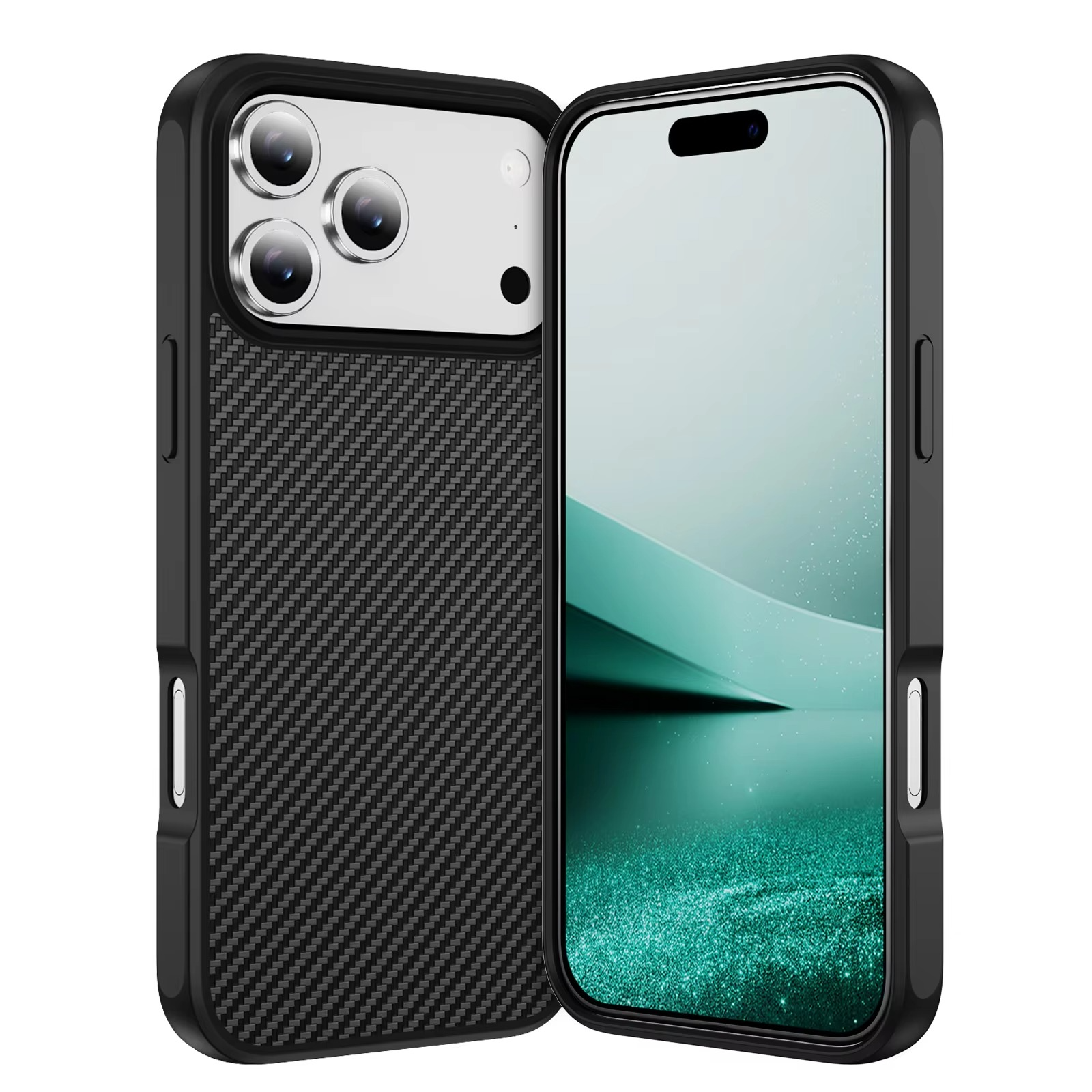 Luxury Carbon Fiber Shockproof iPhone Case — Drop-Resistant Anti-Fingerprint Non-Slip Protective Cover with Scratch & Dust Defense