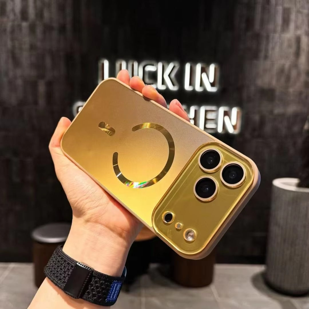 Luxury iPhone Case — Flowing Light MagSafe Big-Window Magnetic Shockproof Cover, Lightweight, Full Protection, Anti-Scratch Plain Design