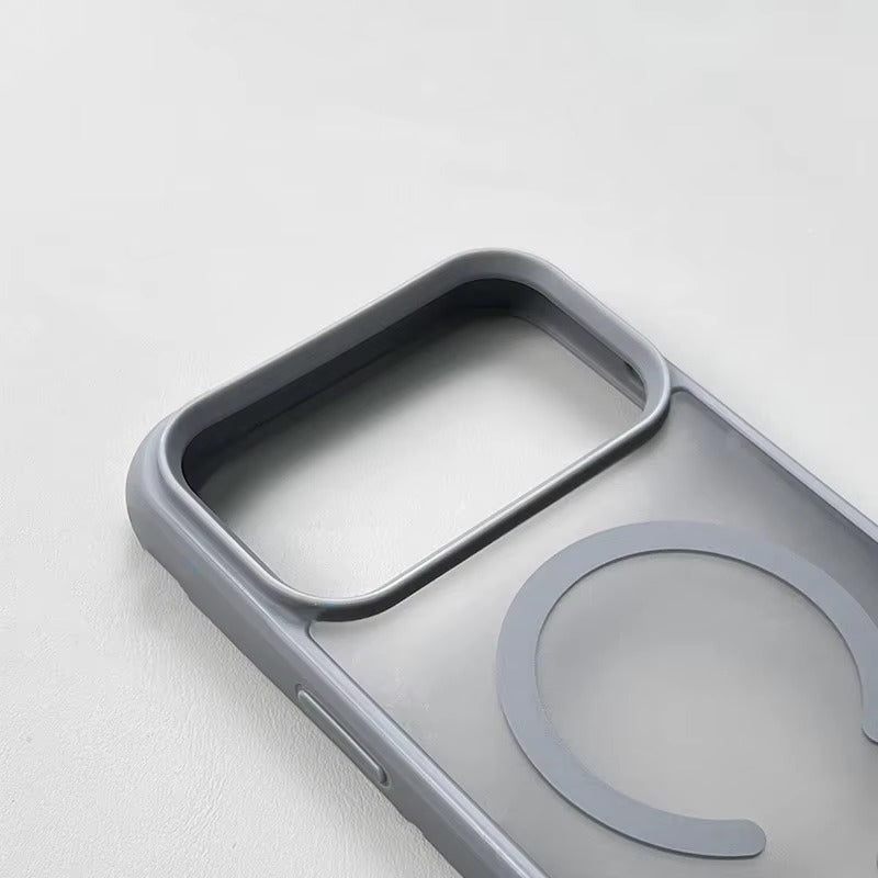 Luxury iPhone Case — Foldable Magnetic MagSafe Compatible Half-Wrapped PC Cover with Matte Finish, Shockproof, Anti-Fingerprint, Stand Holder, Non-Slip Design