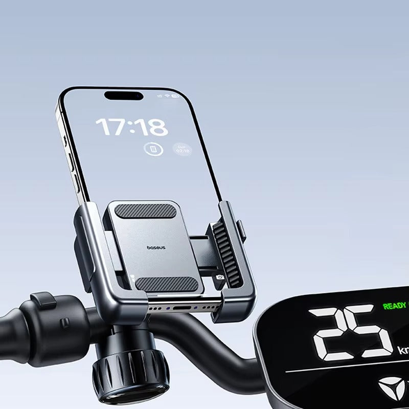 Luxury Gravity Bike Phone Holder with 360° Rotation, Secure Handlebar Mount, One-Handed Auto Lock Design for Cycling