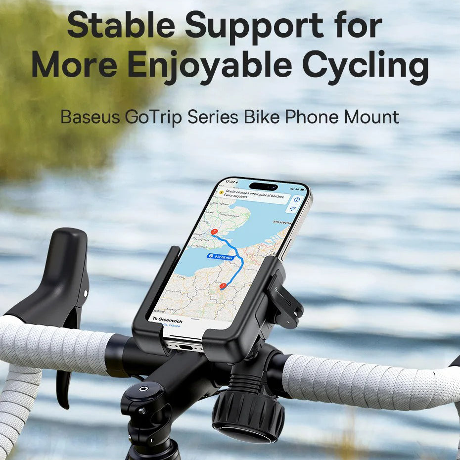 Luxury Gravity Bike Phone Holder with 360° Rotation, Secure Handlebar Mount, One-Handed Auto Lock Design for Cycling