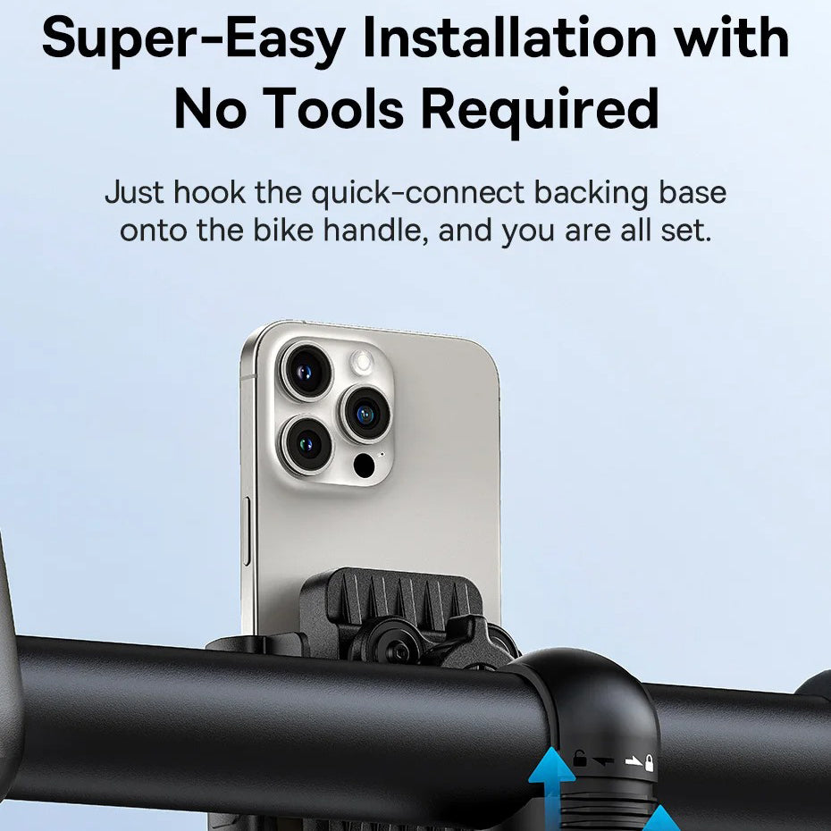 Luxury Gravity Bike Phone Holder with 360° Rotation, Secure Handlebar Mount, One-Handed Auto Lock Design for Cycling