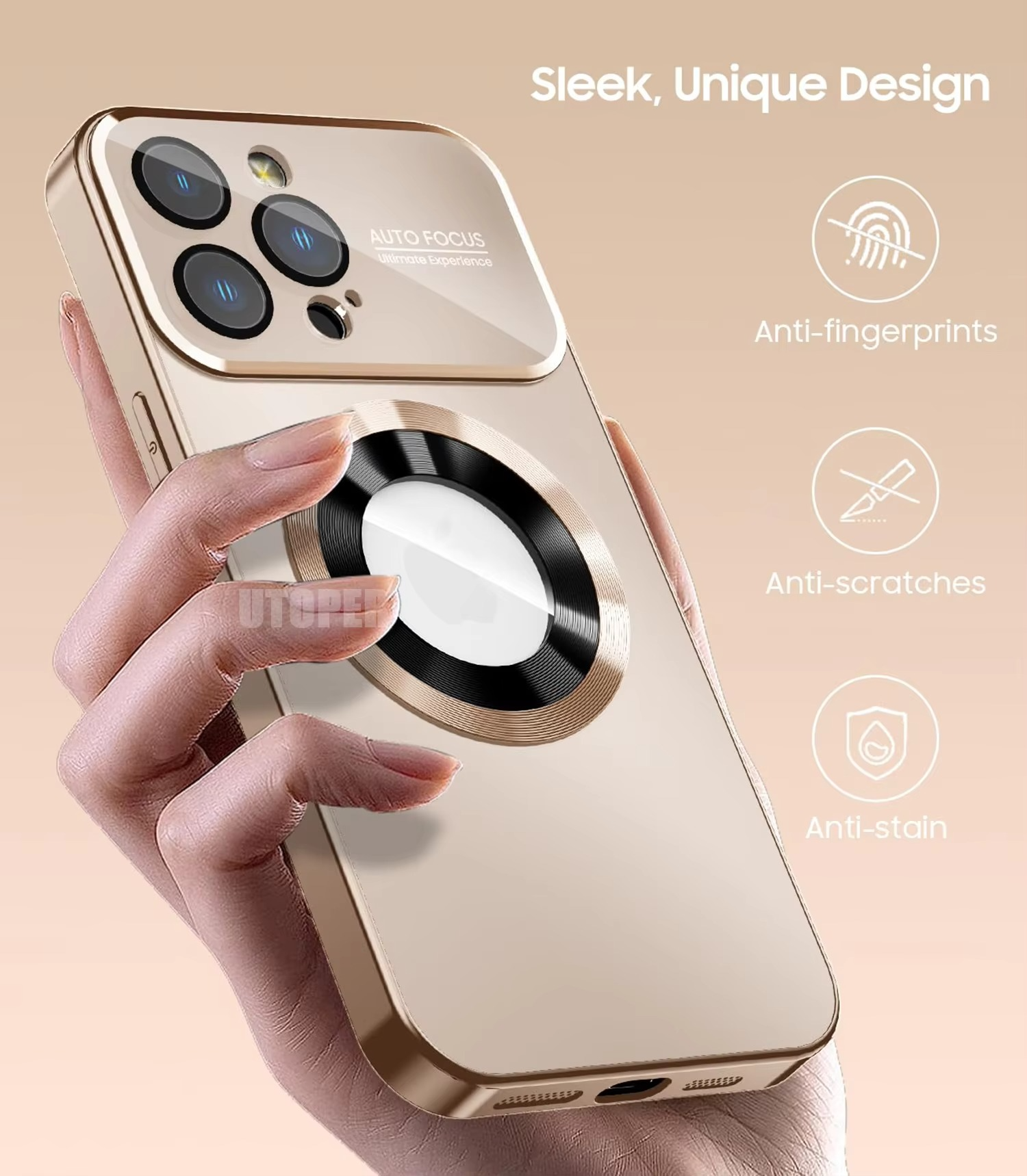 Luxury Large Window Magnetic iPhone Case — Magsafe Wireless Charging, Lens Protection, Shockproof Half-Wrapped Cover, Anti-Fingerprint, Non-Slip Finish