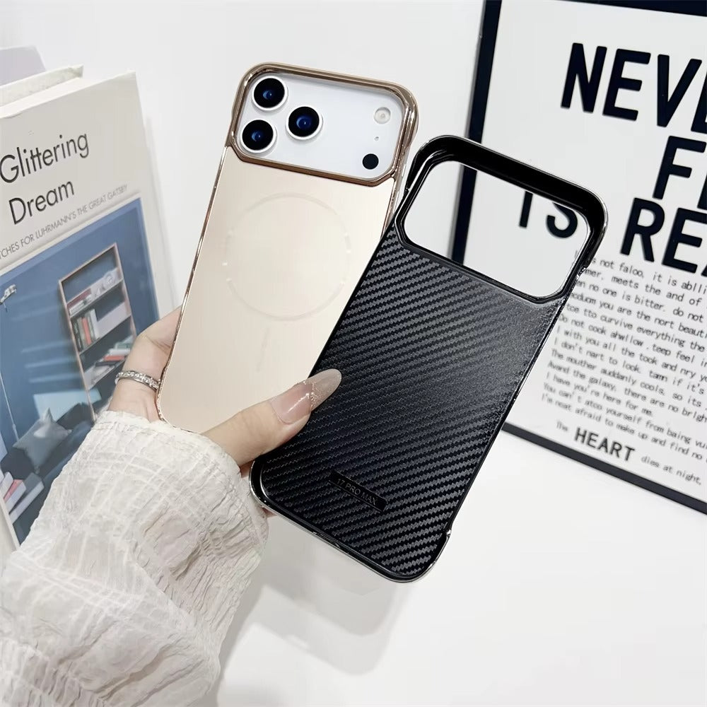 Luxury iPhone Case — MagSafe Slim Frameless Frosted Shockproof Cover with Plating Finish, Anti-Slip and Scratch-Resistant Design