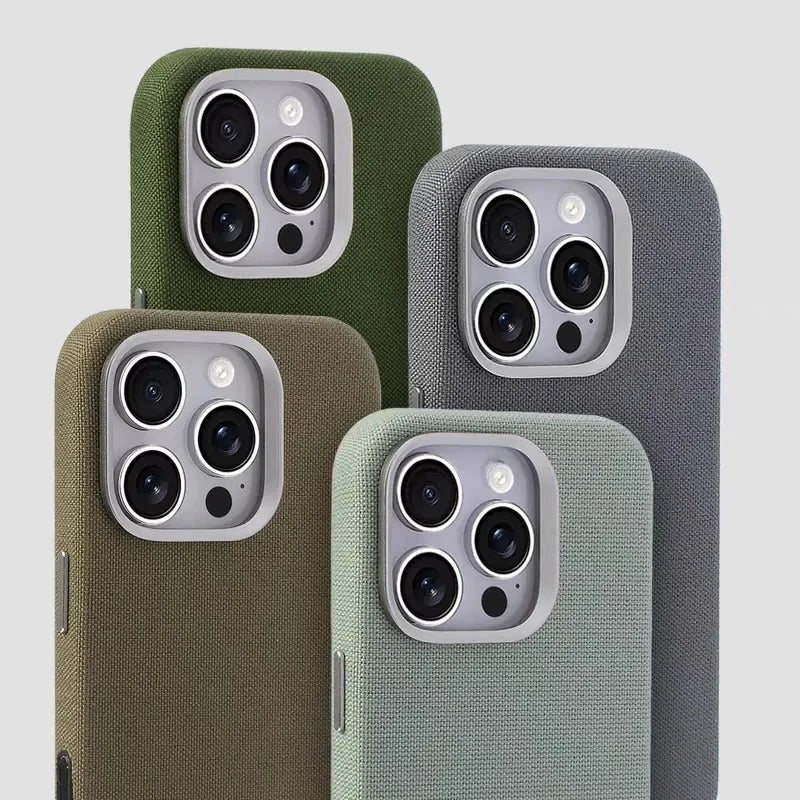 Luxury iPhone Case — MagSafe Magnetic Shockproof Cover with Diamond Texture Leather Design, Anti-Fingerprint Grip and Wireless-Charging Safe Finish