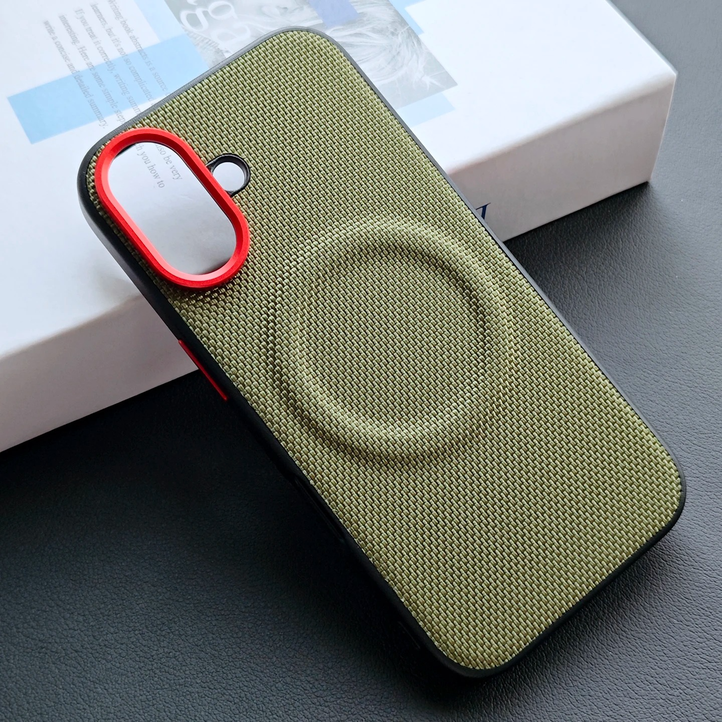 Luxury Magnetic Wireless Charging iPhone Case — PU Leather Texture, Shockproof Dustproof Back Cover, Slim Half-Wrapped Protective Design