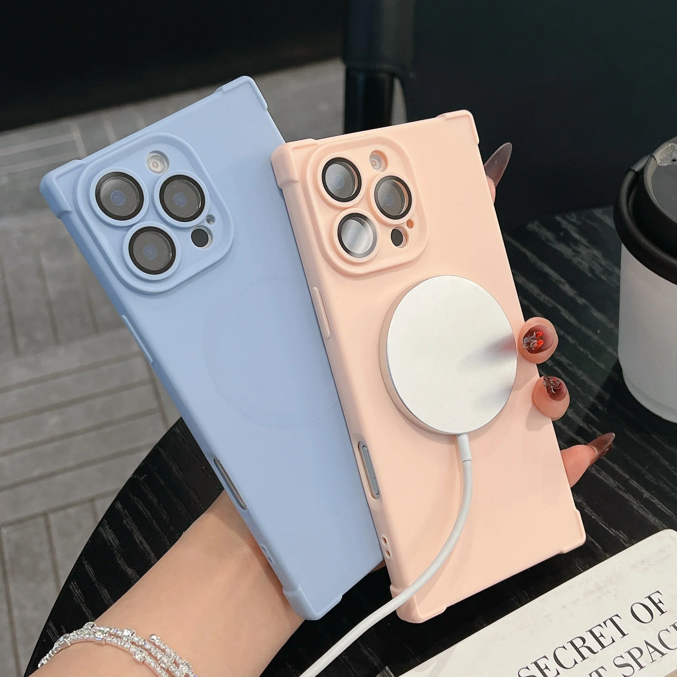 Luxury Magnetic iPhone Case MagSafe Compatible Shockproof Soft Bumper — Matte Anti-Fingerprint Cover, Non-Slip Grip, Wireless Charging Friendly