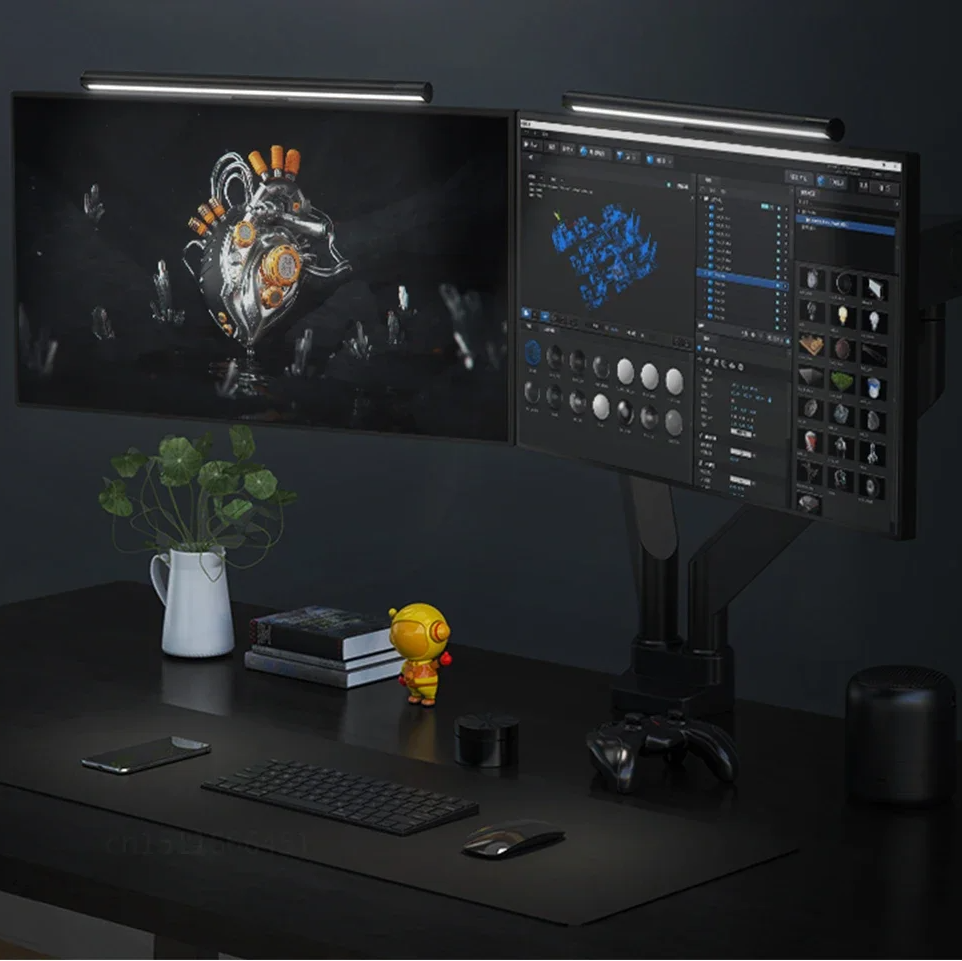 Luxury Monitor Screen Light Bar with Wireless Remote Control, Eye Protection LED Desk Lamp, Hanging Display Light for PC & Office Use