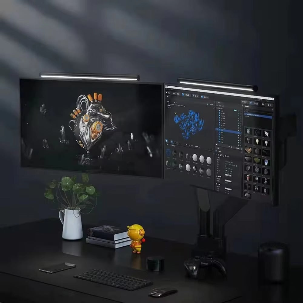 Luxury Monitor Screen Light Bar with Wireless Remote Control, Eye Protection LED Desk Lamp, Hanging Display Light for PC & Office Use