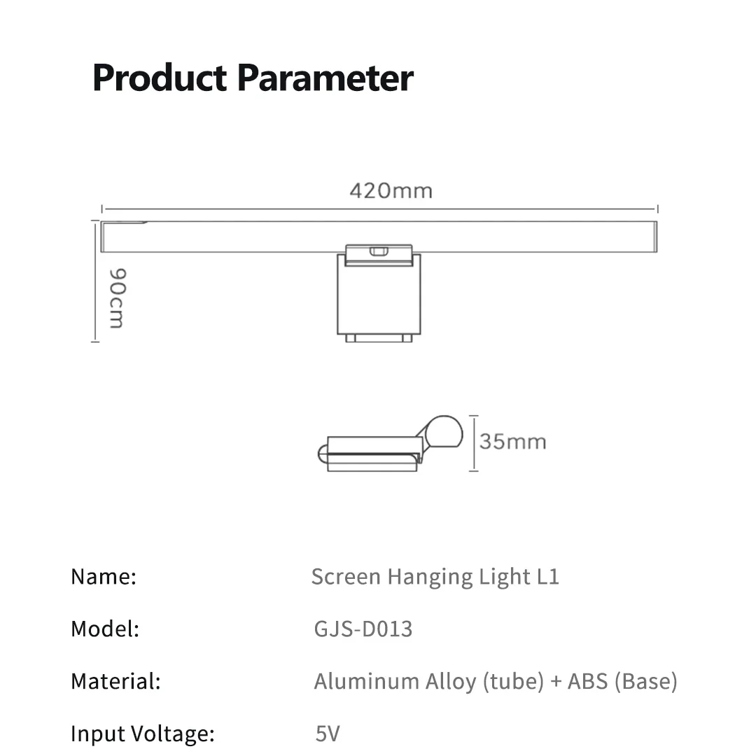 Luxury Monitor Screen Light Bar with Wireless Remote Control, Eye Protection LED Desk Lamp, Hanging Display Light for PC & Office Use