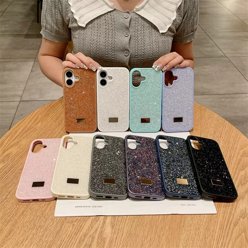 Luxury iPhone Case — Rhinestone Diamond Shockproof Protective Cover, Anti-Fingerprint, Anti-Scratch, Washable, Non-Slip, Glitter Finish, Half-Wrapped Design