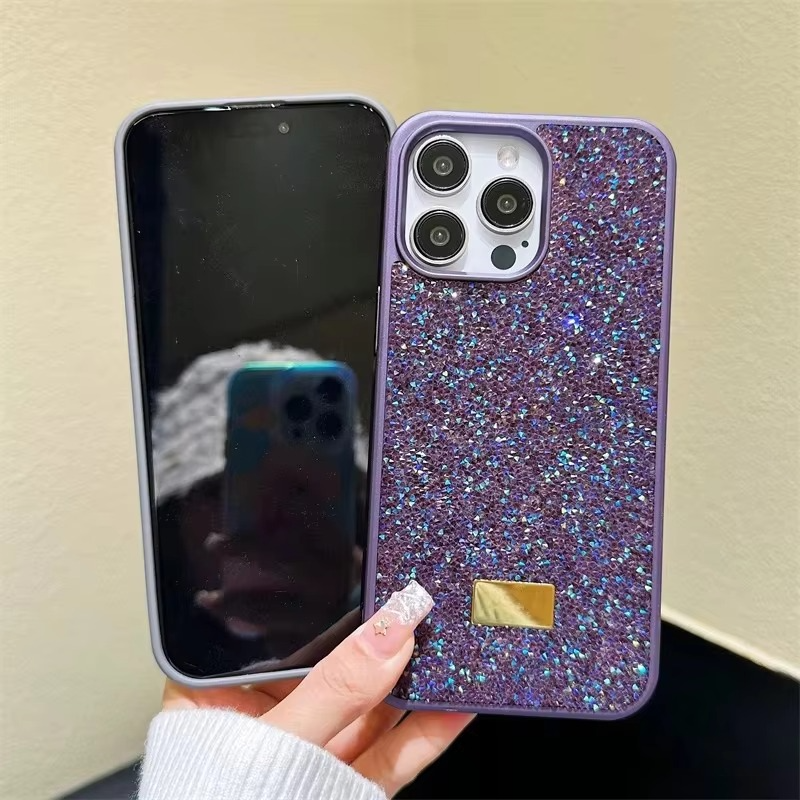 Luxury iPhone Case — Rhinestone Diamond Shockproof Protective Cover, Anti-Fingerprint, Anti-Scratch, Washable, Non-Slip, Glitter Finish, Half-Wrapped Design