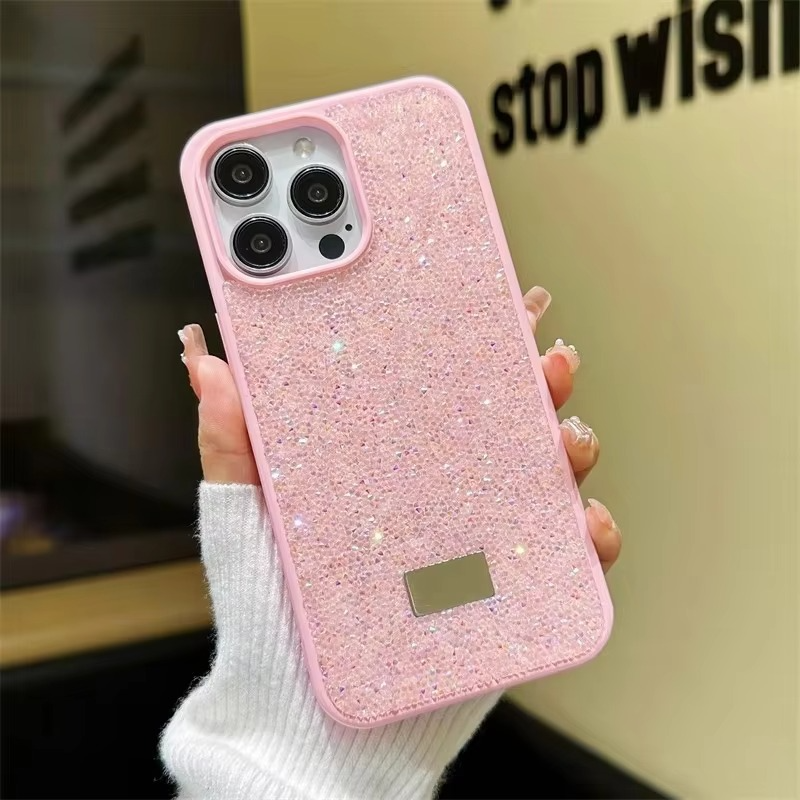 Luxury iPhone Case — Rhinestone Diamond Shockproof Protective Cover, Anti-Fingerprint, Anti-Scratch, Washable, Non-Slip, Glitter Finish, Half-Wrapped Design