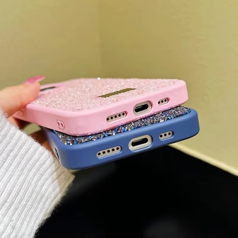 Luxury iPhone Case — Rhinestone Diamond Shockproof Protective Cover, Anti-Fingerprint, Anti-Scratch, Washable, Non-Slip, Glitter Finish, Half-Wrapped Design