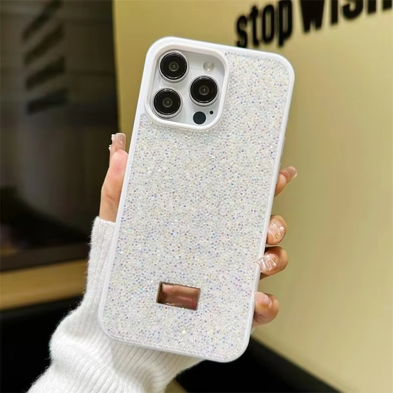 Luxury iPhone Case — Rhinestone Diamond Shockproof Protective Cover, Anti-Fingerprint, Anti-Scratch, Washable, Non-Slip, Glitter Finish, Half-Wrapped Design