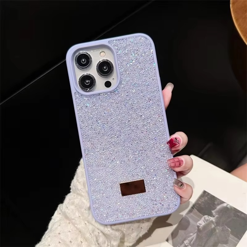 Luxury iPhone Case — Rhinestone Diamond Shockproof Protective Cover, Anti-Fingerprint, Anti-Scratch, Washable, Non-Slip, Glitter Finish, Half-Wrapped Design