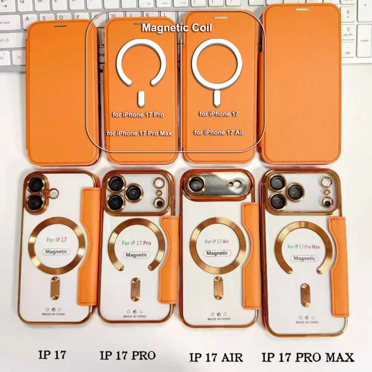 Luxury iPhone Case — Transparent Flip Leather MagSafe Compatible Magnetic Wallet Cover, Shockproof, Anti-Fingerprint, Card Holder, Kickstand, Dustproof Design