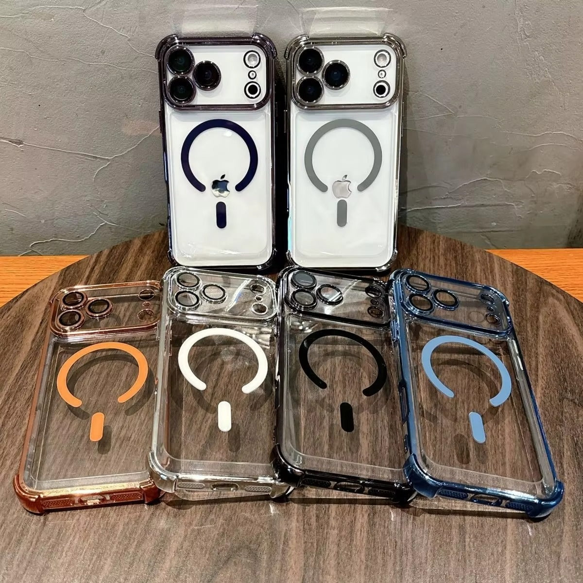 Luxury iPhone Case — Transparent MagSafe Soft TPU Airbag Cover with Shockproof Anti-Knock Clear Full Protection for Wireless Charging