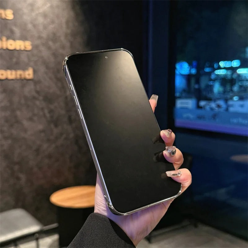 Luxury iPhone Case — Ultra-Thin Frameless Magnetic Plating Cover with Cooling Metal Camera Holder, MagSafe Compatible, Shockproof, Lightweight Full Protection Design