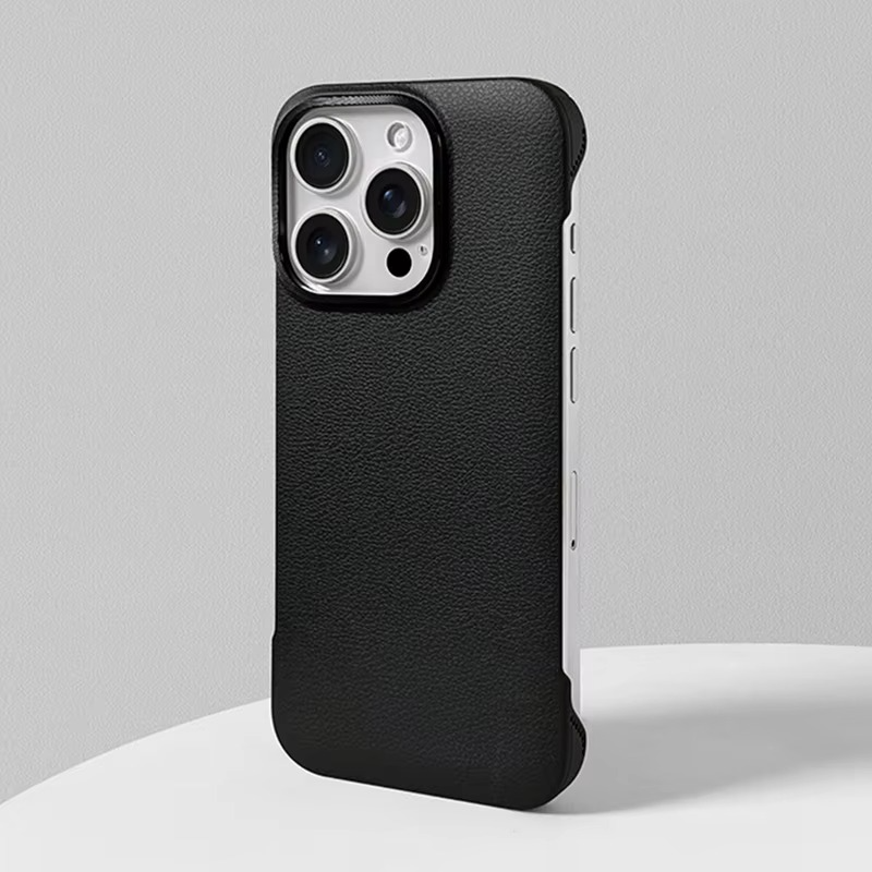 Luxury iPhone Case Frameless Leather Texture Matte Cover — Slim Business Style Design, Shockproof Full Coverage Shell, Anti-Fingerprint Scratch-Resistant Finish