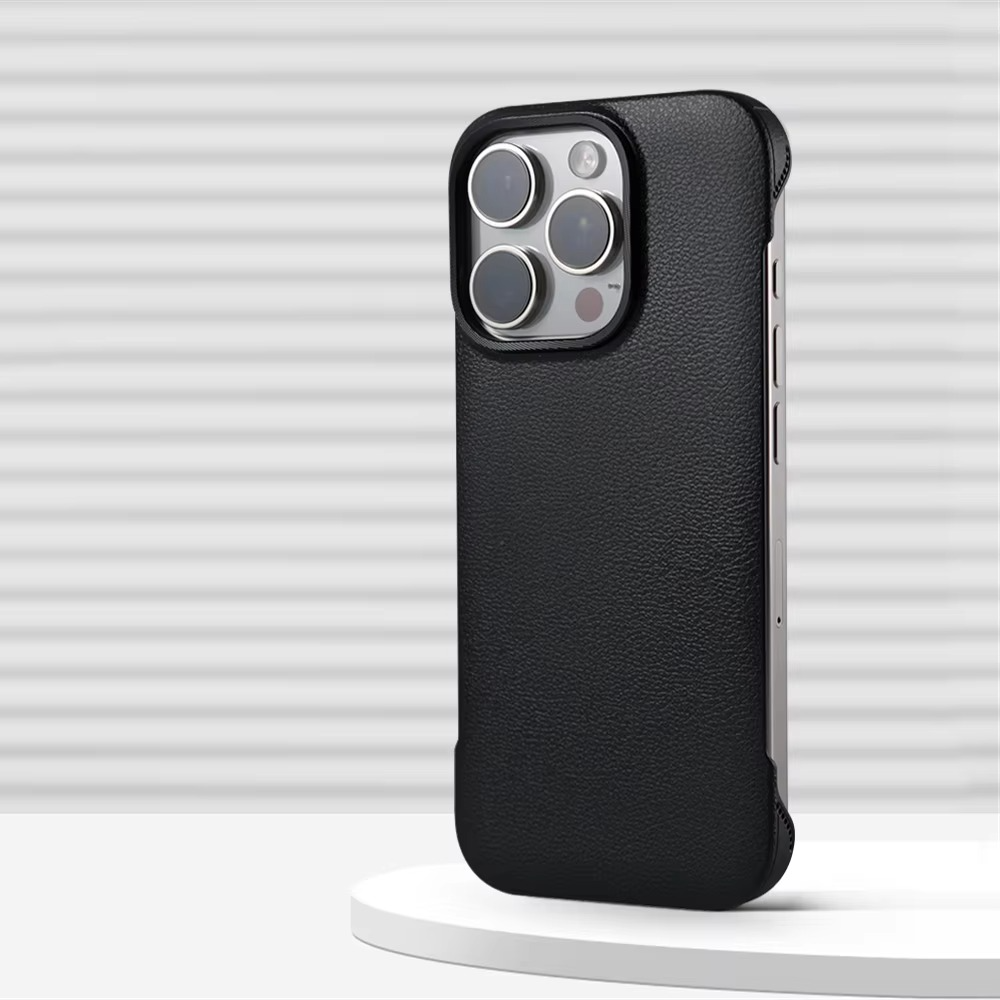 Luxury iPhone Case Frameless Leather Texture Matte Cover — Slim Business Style Design, Shockproof Full Coverage Shell, Anti-Fingerprint Scratch-Resistant Finish