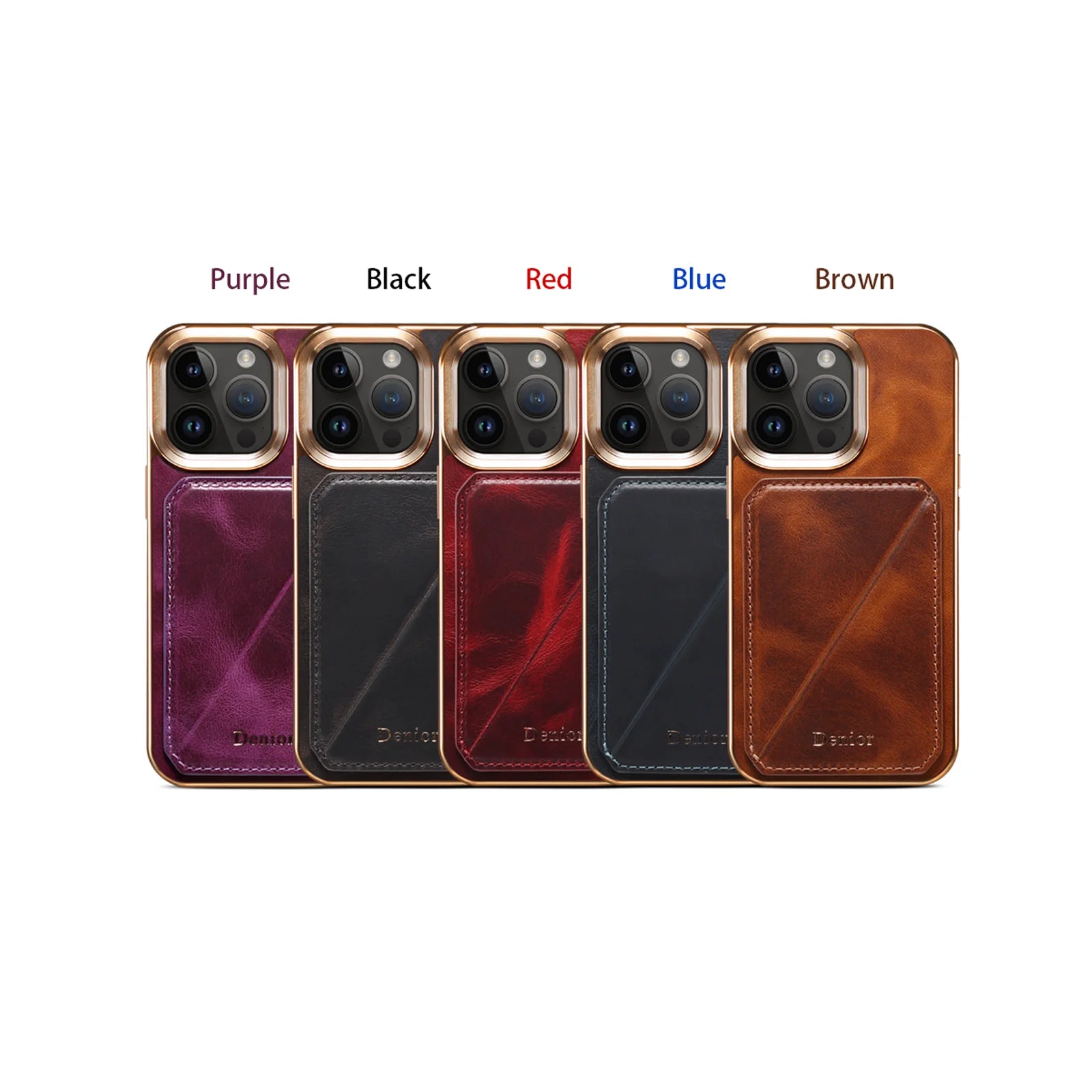 Luxury iPhone Case Genuine Cowhide Leather Wallet Cover — Magnetic Card Holder Plating Shell, Shockproof Dual Layer Protection, Anti-Fingerprint Scratch-Resistant