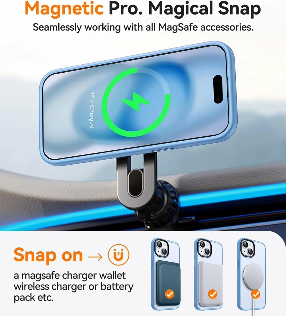 Luxury iPhone Case MagSafe Compatible Matte Translucent Armor Cover — Magnetic Shockproof Dual Layer Design, Wireless Charging, Anti-Fingerprint Scratch-Resistant Finish