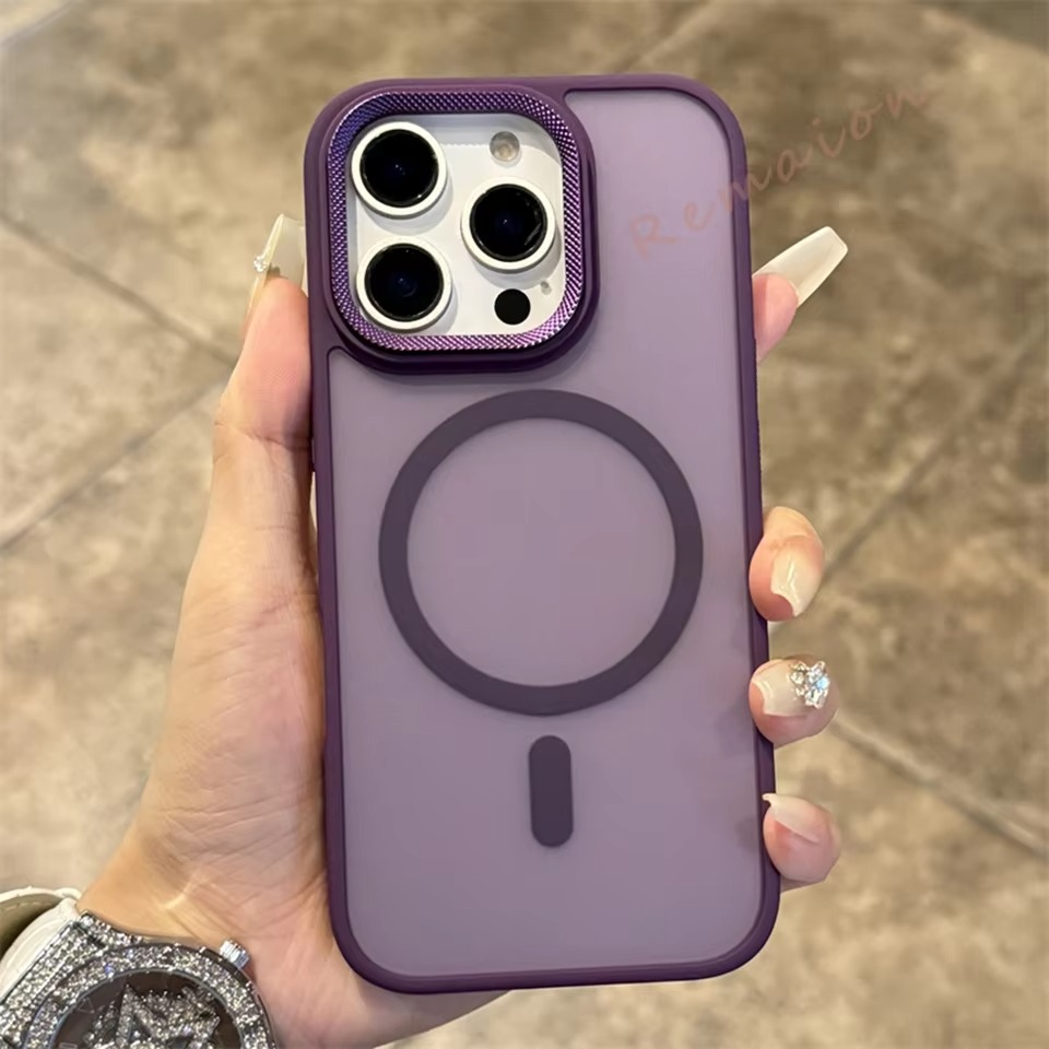 Luxury iPhone Case MagSafe Compatible Shockproof Cover — Matte PC, Spiricle Camera Protection, Anti-Fingerprint, Anti-Scratch, Dustproof, Transparent