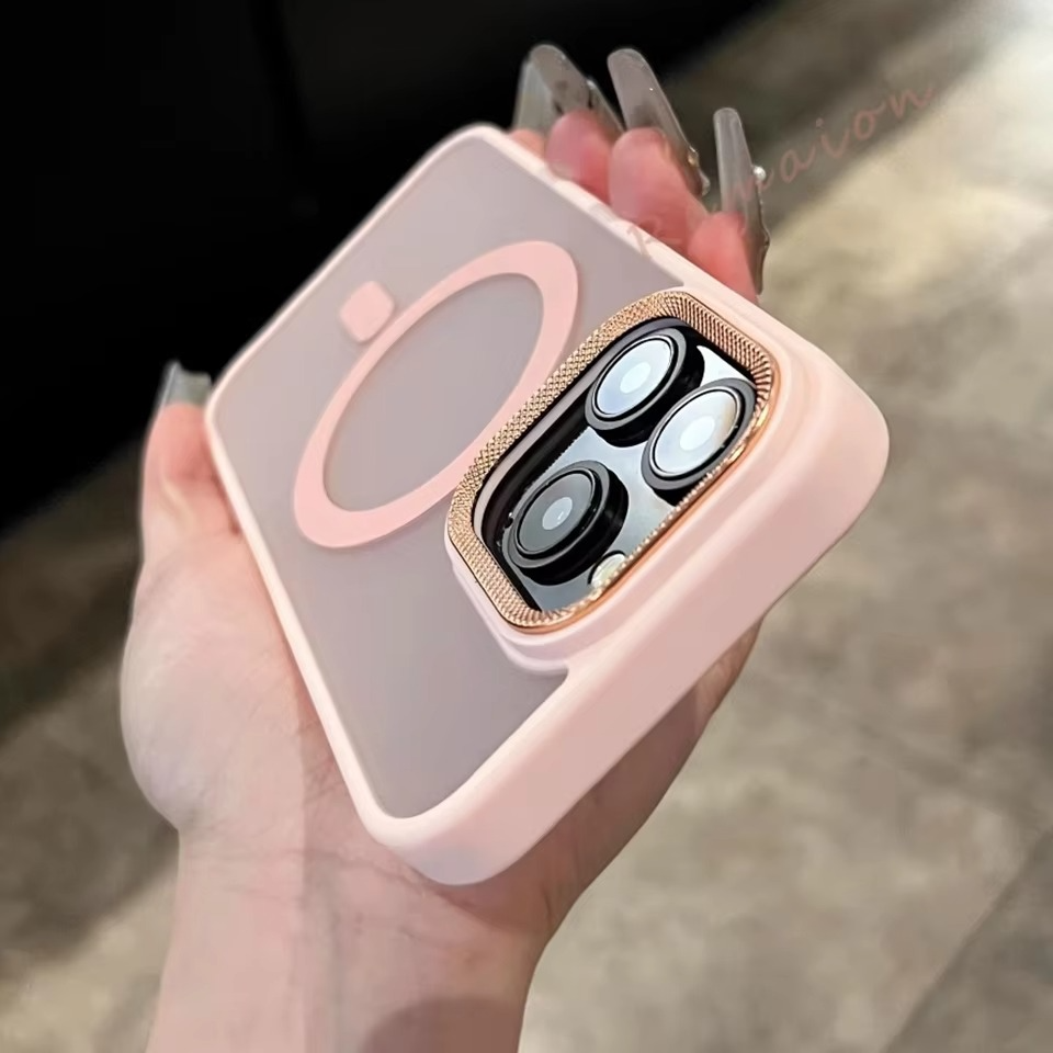 Luxury iPhone Case MagSafe Compatible Shockproof Cover — Matte PC, Spiricle Camera Protection, Anti-Fingerprint, Anti-Scratch, Dustproof, Transparent