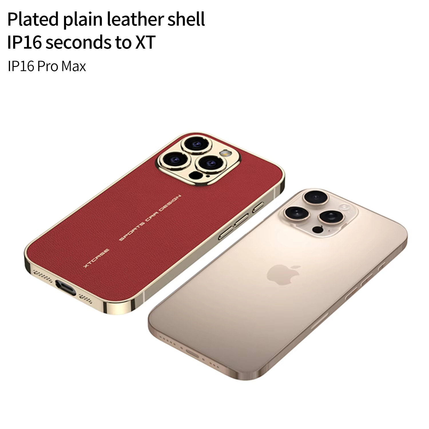 Luxury iPhone Case Plating Leather Back Cover — Full Lens Protection, Shockproof Anti-Fingerprint Scratch-Resistant Slim Design