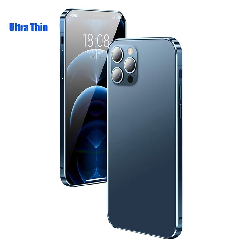 Luxury iPhone Case Ultra-Thin Aluminum Alloy Frame — Lightweight Bumper Protective Cover, Shockproof Hard Metal Shell