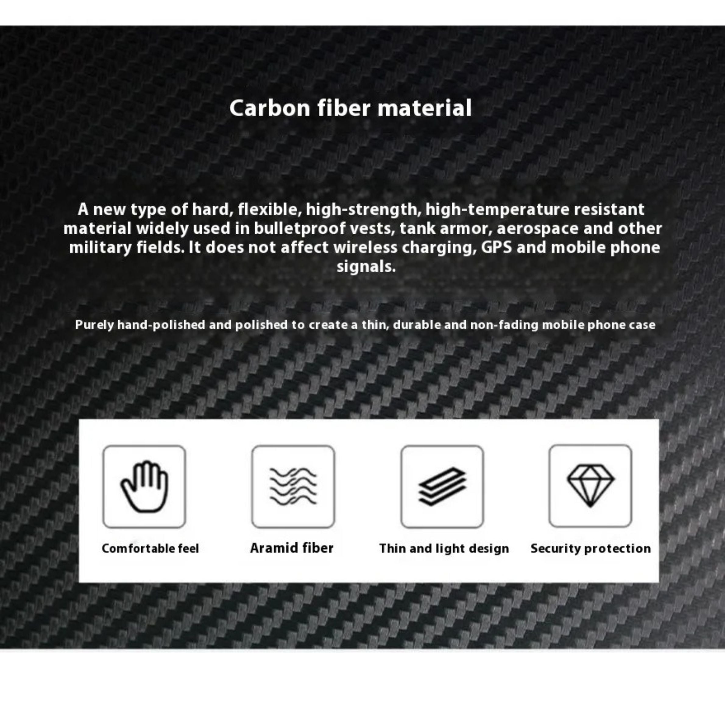 Luxury iPhone Case — 100% Carbon Fiber Magnetic Cover with Kevlar, Anti-Fingerprint, Slim Shockproof and Scratch-Resistant Design, MagSafe Compatible