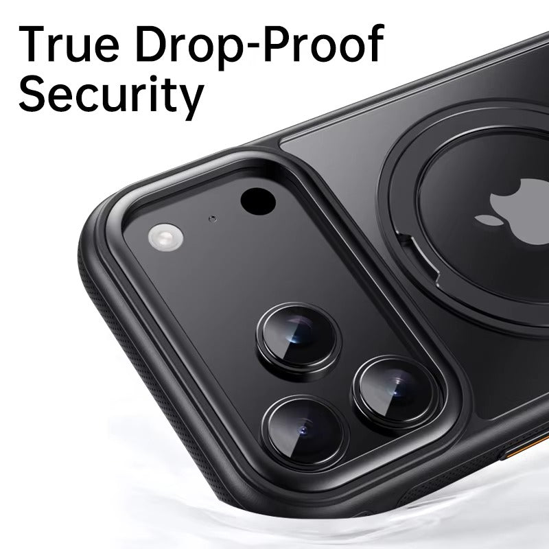 Luxury iPhone Case — 360° Mechanical Torque Rotating Stand Magnetic MagSafe Shockproof Cover