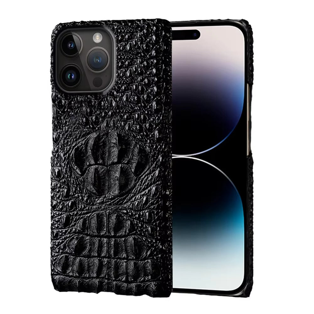 Luxury iPhone Case — 3D Leather Head Design Handmade Back Cover with Premium Protective PC Interior & Stylish Artistic Full-Back Finish