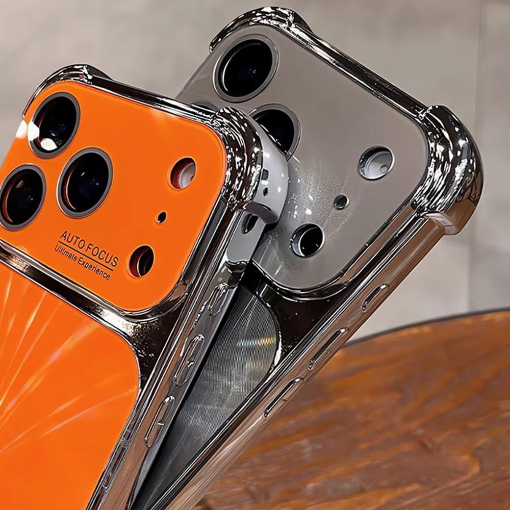 Luxury iPhone Case — 6D Colorful Aurora Electroplated PC Cover with Soft Shockproof Bumper, Large Glass Camera Window and Anti-Fingerprint Dustproof Design