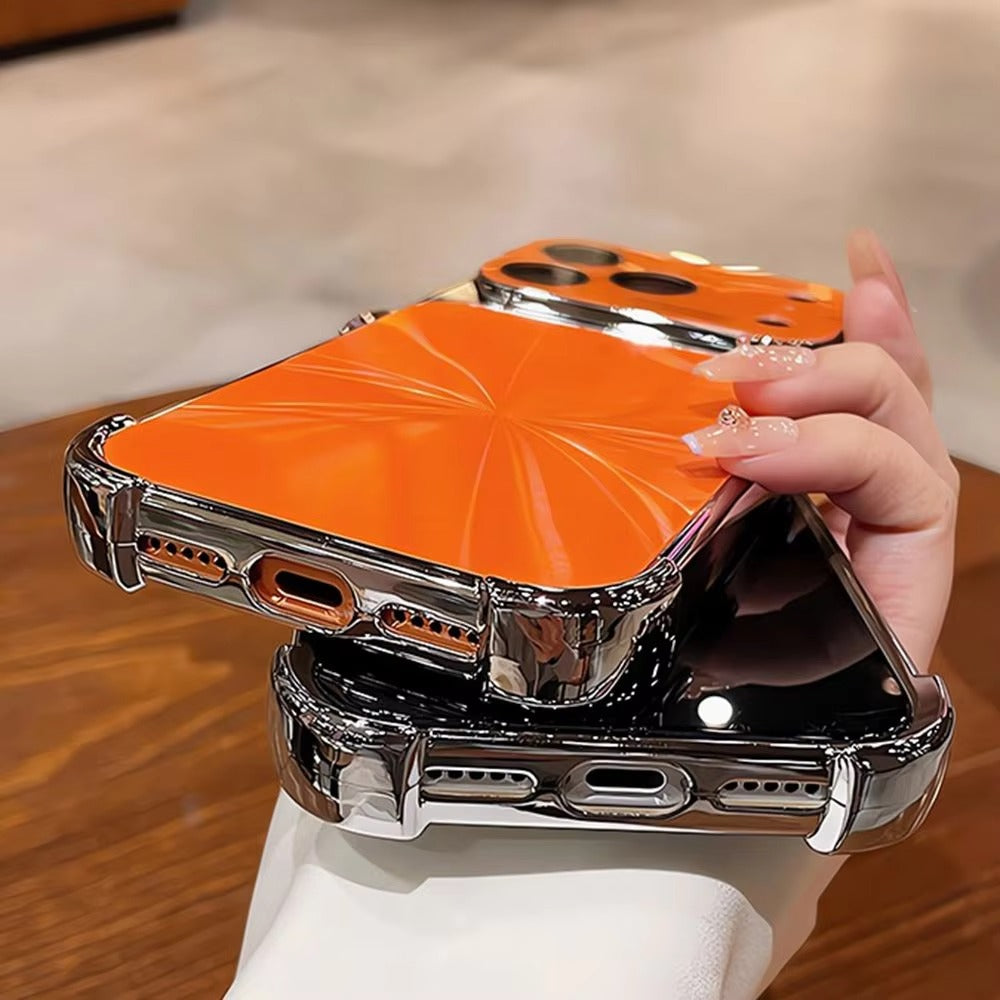 Luxury iPhone Case — 6D Colorful Aurora Electroplated PC Cover with Soft Shockproof Bumper, Large Glass Camera Window and Anti-Fingerprint Dustproof Design