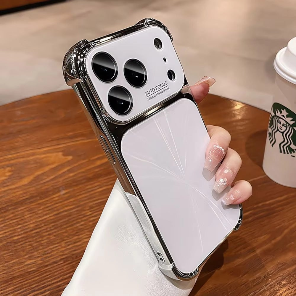 Luxury iPhone Case — 6D Colorful Aurora Electroplated PC Cover with Soft Shockproof Bumper, Large Glass Camera Window and Anti-Fingerprint Dustproof Design