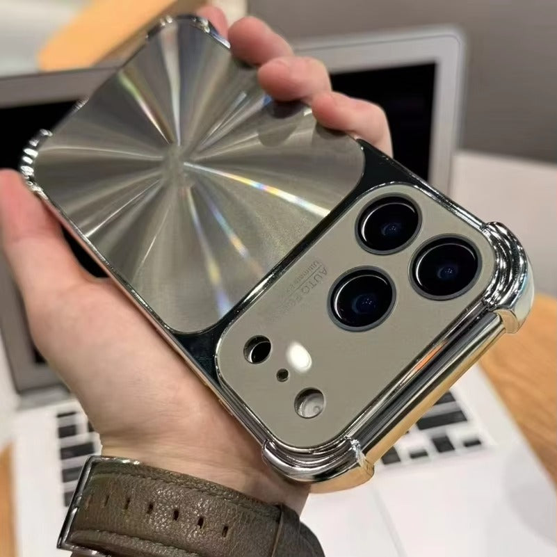 Luxury iPhone Case — 6D Colorful Aurora Electroplated PC Cover with Soft Shockproof Bumper, Large Glass Camera Window and Anti-Fingerprint Dustproof Design