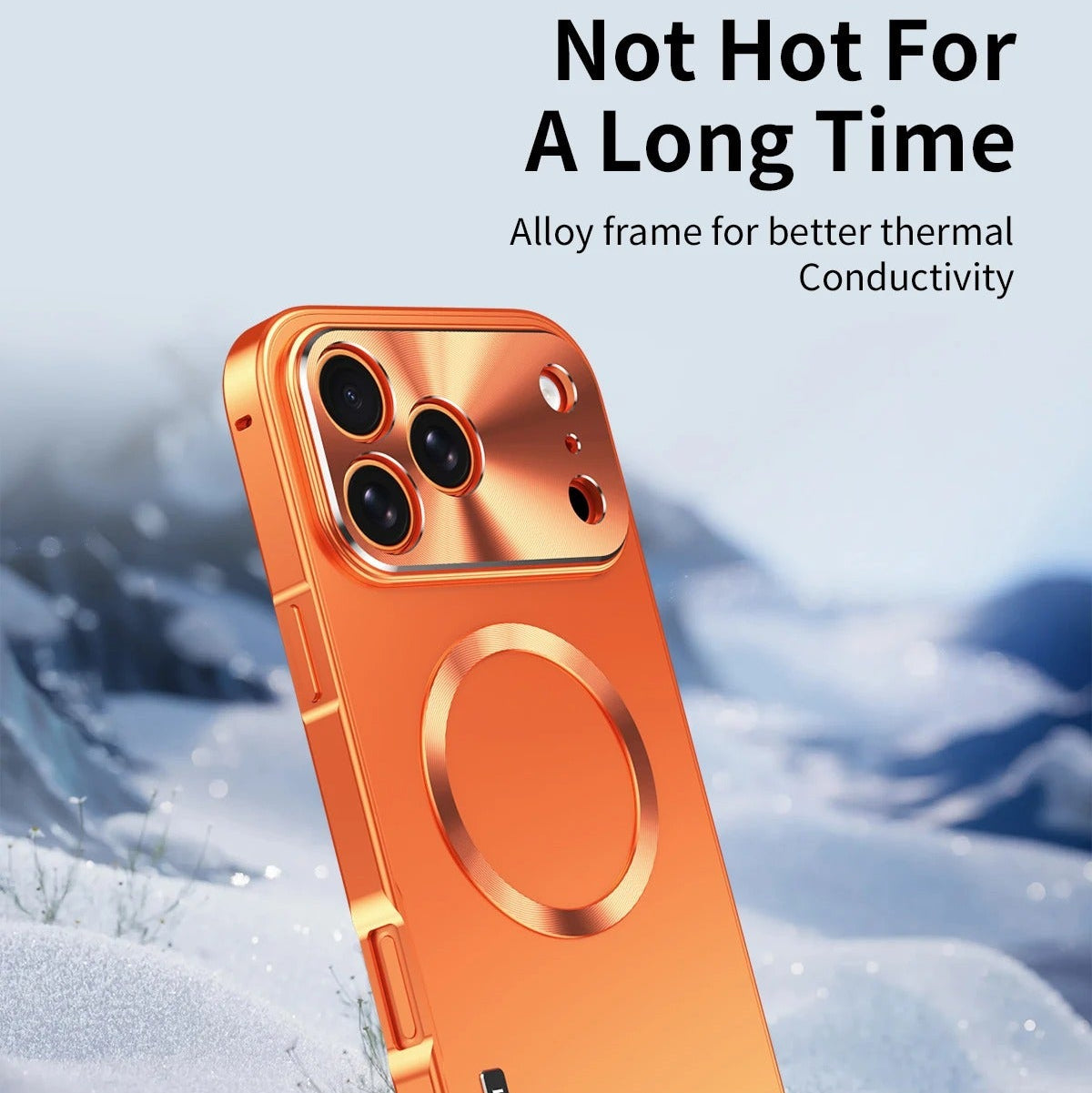 Luxury iPhone Case — All-Aluminum Magnetic Frame with Frosted PC Backplate, Ultra-Thin Shock-Absorbing Protective Design