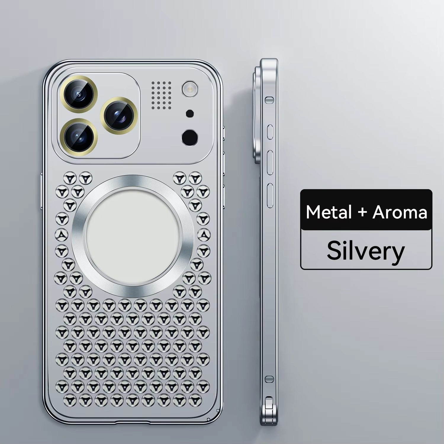 Luxury iPhone Case — Aluminum Alloy Magnetic Cover with Heat-Dissipation Metal Frame, Anti-Fall Protection and Camera Lens Guard