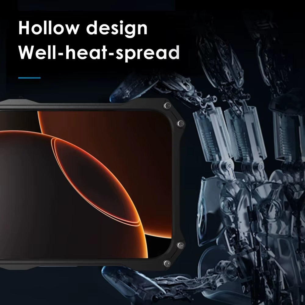 Luxury iPhone Case — Aluminum Alloy Metal Armor Cover with Cooling Design, Military-Grade Shockproof Protection, Heavy-Duty Anti-Scratch Matte Finish & Non-Slip Grip