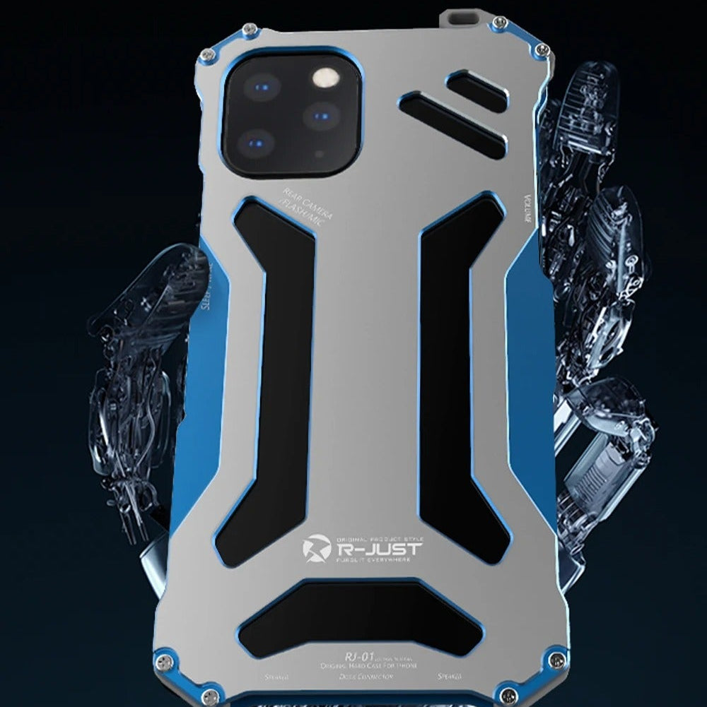 Luxury iPhone Case — Aluminum Alloy Metal Armor Cover with Cooling Design, Military-Grade Shockproof Protection, Heavy-Duty Anti-Scratch Matte Finish & Non-Slip Grip