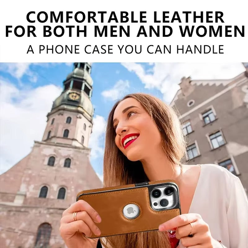 Luxury iPhone Case — Anti-Drop Magnetic MagSafe Business Leather Protective Cover with Premium Finish & Secure Grip Design