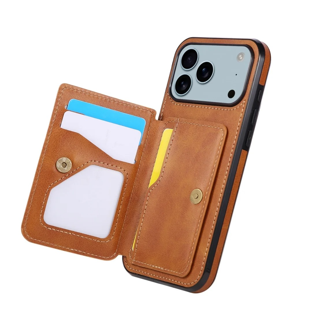Luxury iPhone Case — Anti-Theft Magnetic Leather Wallet with RFID Blocking, Full Protection, Card Slots & Shockproof Design