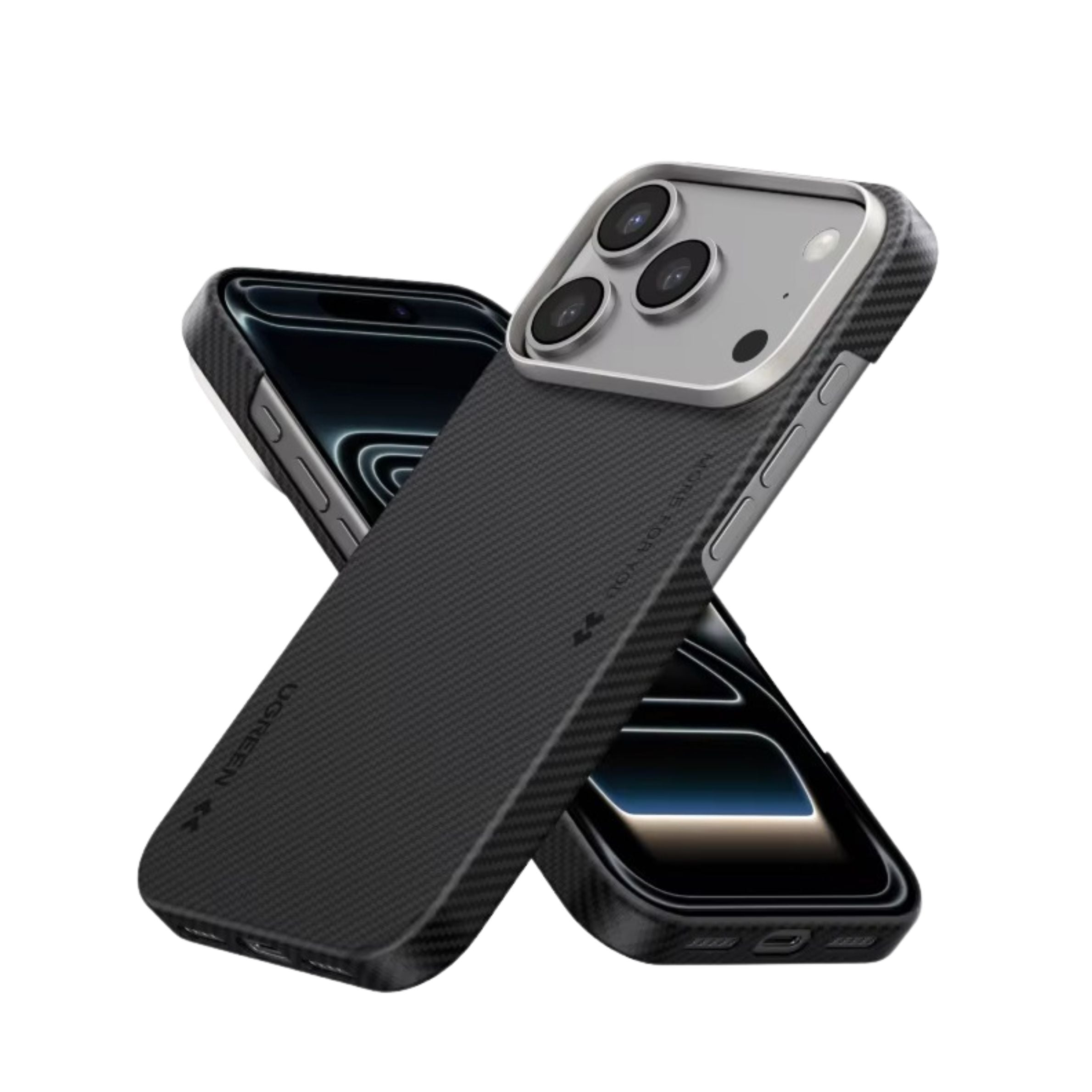 Luxury iPhone Case — Aramid Fiber Slim Hard Cover with Military-Grade Protection, Matte Black Finish, Shockproof and Durable Design