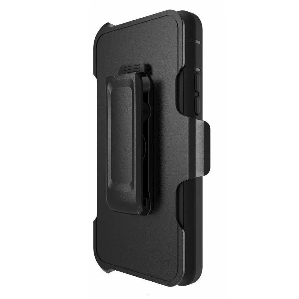 Luxury iPhone Case — Armor Box Dual-Layer PC+TPU Protective Cover with Belt Clamp, Heavy-Duty Shockproof Design, Kickstand and Matte Anti-Slip Finish